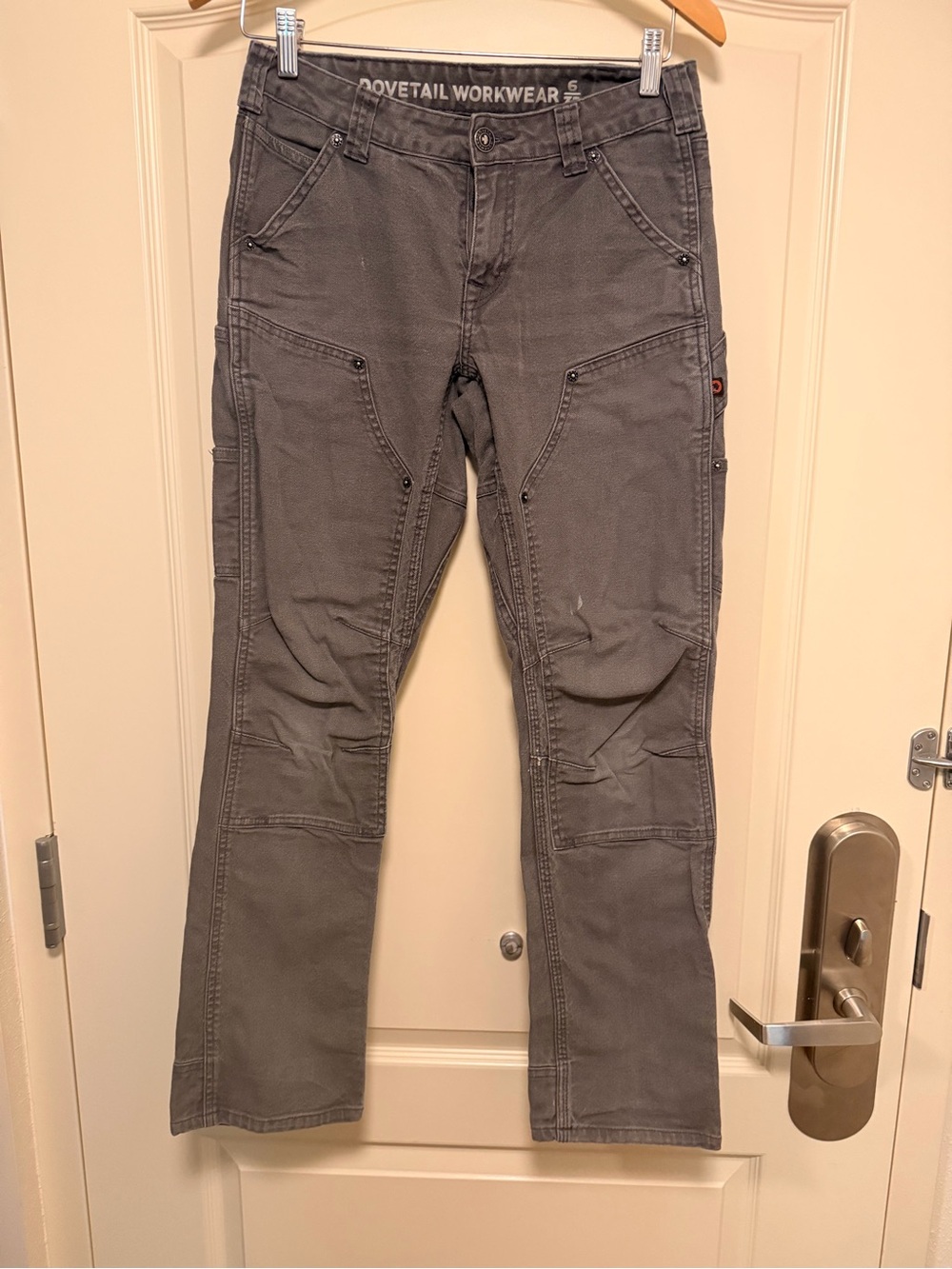 Dovetail Workwear Women's Straight-Leg Utility Pants in Gray